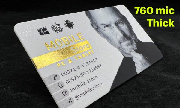 500 Business Cards, Rounded Corner Gold Foil Spot UV Velvet Laminated 760 mic - Thick