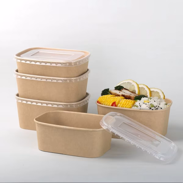 Kraft Rectangular Meal Boxes with Lids