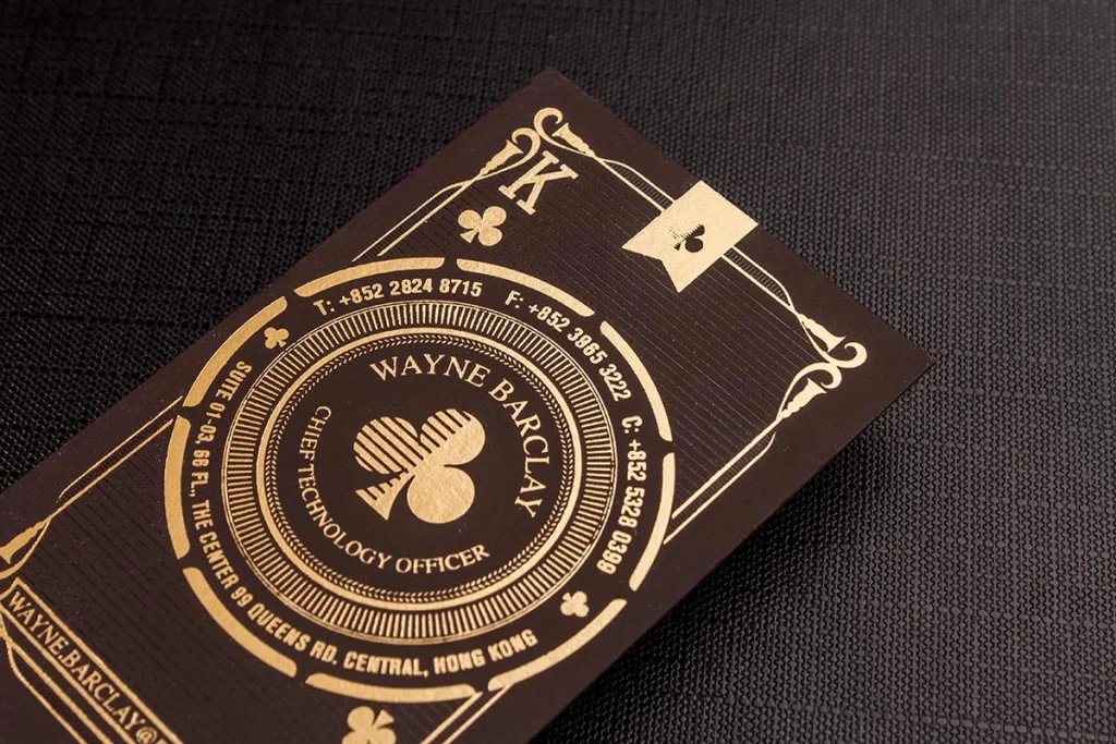 luxury business cards Metallic inks