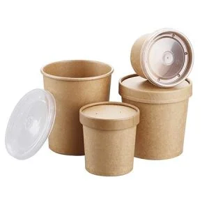 Bowl filled with soup + lid on